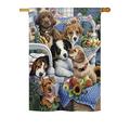 Breeze Decor Country Pups 2-Sided Polyester House/Garden Flag Metal in Black/Brown | 40 H x 28 W in | Wayfair BD-PT-H-110050-IP-BO-DS02-US