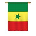 Breeze Decor Senegal 2-Sided Polyester House Flag Metal in Green/Red/Yellow | 40 H x 28 W in | Wayfair BD-CY-H-108309-IP-BO-DS02-US
