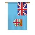 Breeze Decor Fiji 2-Sided Polyester House Flag Metal in Blue/Red/Yellow | 40 H x 28 W in | Wayfair BD-CY-H-108264-IP-BO-DS02-US