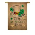 Breeze Decor St Pat's Hat 2-Sided Polyester Garden Flag Metal in Brown/Green/Yellow | 40 H x 28 W in | Wayfair BD-SA-H-102031-IP-BO-DS02-US