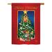 Breeze Decor Merry Christmas Tree 2-Sided Polyester House Flag in Blue/Green/Red | 18.5 H x 13 W in | Wayfair BD-XM-G-114079-IP-BO-DS02-IM
