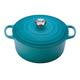 Le Creuset Signature Enamelled Cast Iron Round Casserole Dish With Lid, 28 cm, 6.7 Litre, Teal, 21177281702430