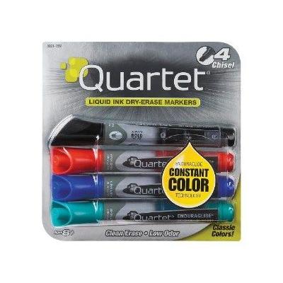 EnduraGlide Dry Erase Markers, Chisel Tip, Assorted Colors, 4/Set, Multi-Colored