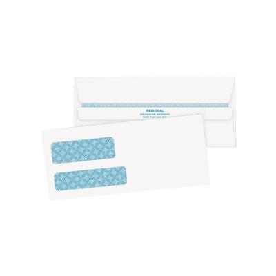 Double Window Tinted Redi-Seal Check Envelope - White (500 Per Box)