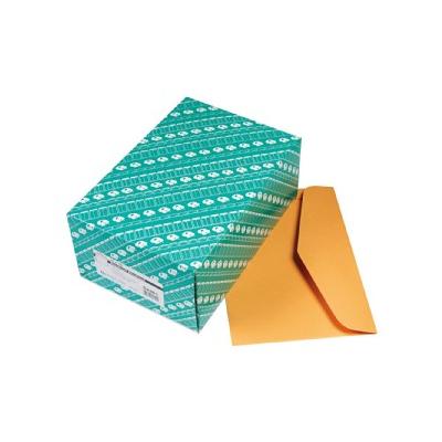 Open Side Booklet Envelope, Traditional, 15 x 10, Brown Kraft, 100/Box, Orange