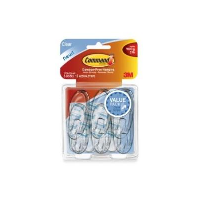 Picture & Mirror Hanging: Command Fasteners Medium-Clear Hooks with Clear Strips (6-Pack) 17091CLRVP