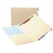 Reinforced End Tab Pocket Folder, Fastener, Straight Cut, Letter, Manila, 50/Box, Off White