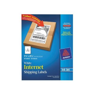 5-1/2 x 8-1/2 Trueblock Technology Shipping Labels - White (50 Per Pack)