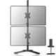 Dual Monitor Mount, Vertical Monitor Stand for 2 13-27 inch Monitors(80cm tall pole) Monitor Stands for Desks Free-Standing, Double Monitor Stands for Desks, Dual Monitor Riser Screen Mount ML6802