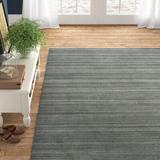 Blue 96 x 0.63 in Area Rug - Gracie Oaks Thendara Hand Hooked Wool/Slate/Area Rug Cotton/Wool | 96 W x 0.63 D in | Wayfair LGLY4068 33258281