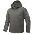 TACVASEN Windproof Work Fleece Jacket Mens Waterproof Softshell Jacket Fleece Outdoor Coats Military Blouson Grey S