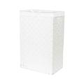 Compactor Rectangle Laundry Basket with Lid, Woven Washing Hamper for Storing Clothes and Linen in Bedrooms and Bathrooms, Removable Liner and Carry Handles, White, Stan Range