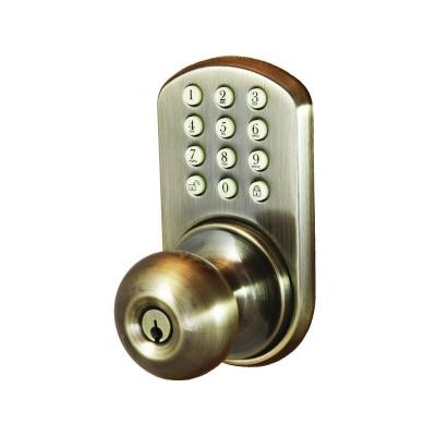 HKK-01AQ Touchpad Electronic Doorknob (Antique Brass)