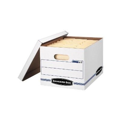 EasyLift Storage Box, Letter/Letter, Lift-Off Lid, White/Blue, 12/Carton