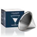 Paperless Stainless Steel Pour Over Coffee Filter – Reusable and Permanent Coffee Cone Dripper Four Ovalware, Chemex and Other Carafes (Stainless Steel)