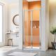 ELEGANT 900x900mm Bifold Shower Enclosure Folding Glass Shower Cubicle Door with Shower Tray Set in Aluminium Frame with 40mm Wall Adjustment