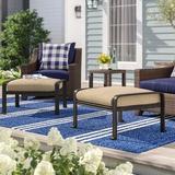 Three Posts™ Lebanon Outdoor Ottoman w/ Cushion Metal in Gray | 15 H x 28 W x 21.5 D in | Wayfair THPS1775 34493079