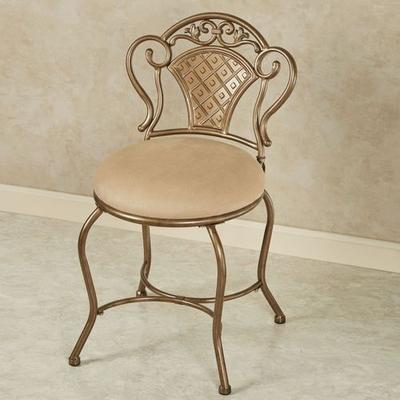 Claira Vanity Chair Gold , Gold