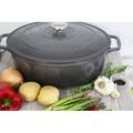 Chasseur French Cast Iron Oval Dutch Oven Non Stick/Enameled Cast Iron/Cast Iron in Gray | 6.5 H x 13 W in | Wayfair CI_3727C_CI_160