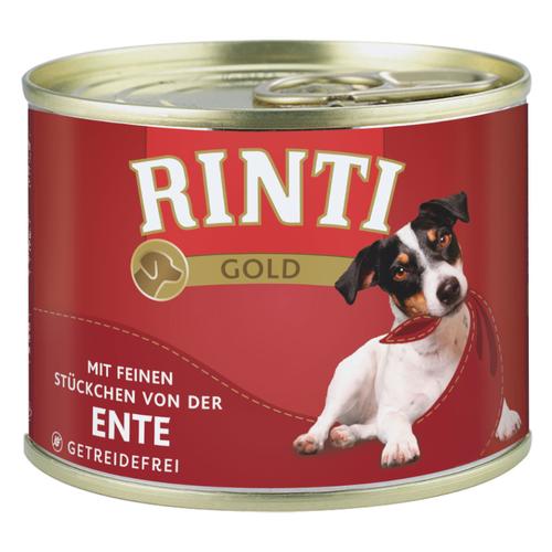 12 x 185g Gold Entenstückchen Rinti Hundefutter nass