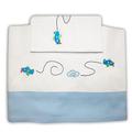 Zigozago - Baby Bedding Set Bed Linen Embroidered Sheets Boy; Size: Little Bed 110 x 140 cm; Color: Light Blue