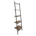 DecMode 20 x 77 Brown Wood 4-Tier Shelving Unit 1-Piece