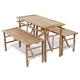vidaXL Bamboo Folding Beer/Picnic Table Set 2 Benches