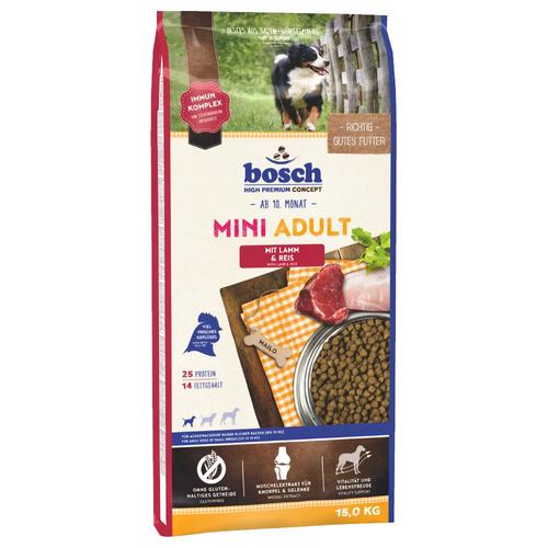 2 x 15kg Mini Adult Lamm & Reis bosch High Premium concept Hundefutter trocken