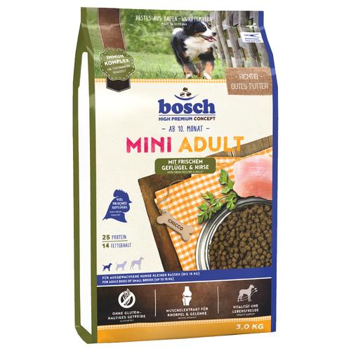 3 x 3 kg bosch Adult Mini Hundetrockenfutter, Geflügel & Hirse