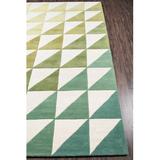 Green/White 27 x 0.37 in Area Rug - AllModern Glory Geometric Handmade Tufted Wool Lime/Green/Ivory Area Rug Wool | 27 W x 0.37 D in | Wayfair