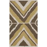 Brown/White 63 x 39 x 0.16 in Indoor Area Rug - Beth Lacefield for Surya Alameda Geometric Handwoven Ivory/Brown/Beige Area Rug | Wayfair