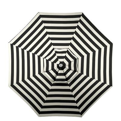 9' Patio Umbrella Replacement Canopy - Canopy Stripe Black/White Sunbrella - Ballard Designs