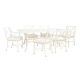 Suzanne Kasler Directoire 7-Piece 84" Rectangular White Dining Set with 6 Cushions - Ballard Designs