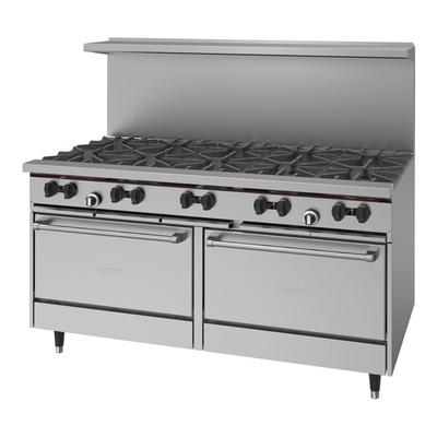 Garland SunFire Series X60-10RR Natural Gas 10 Burner 60" Gas Range with Two Standard Ovens - 366,000 BTU