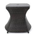 Red Barrel Studio® Zyta Wicker Side Table Wicker/Rattan in Gray | 19.5 H x 34 W x 22 D in | Outdoor Furniture | Wayfair MCRW1753 34956276