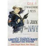 Navy Wwii Recruiiting Poster For Women Rare Patriotic 20x30