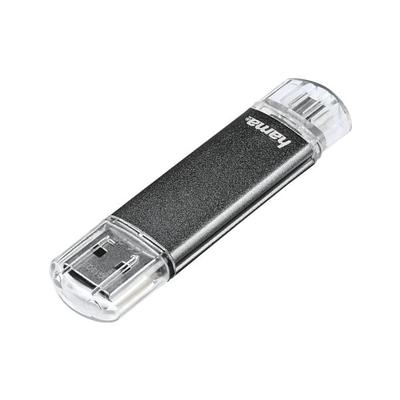 Hama USB-Stick »Laeta Twin« schwarz, 1.8x7x0.85 cm