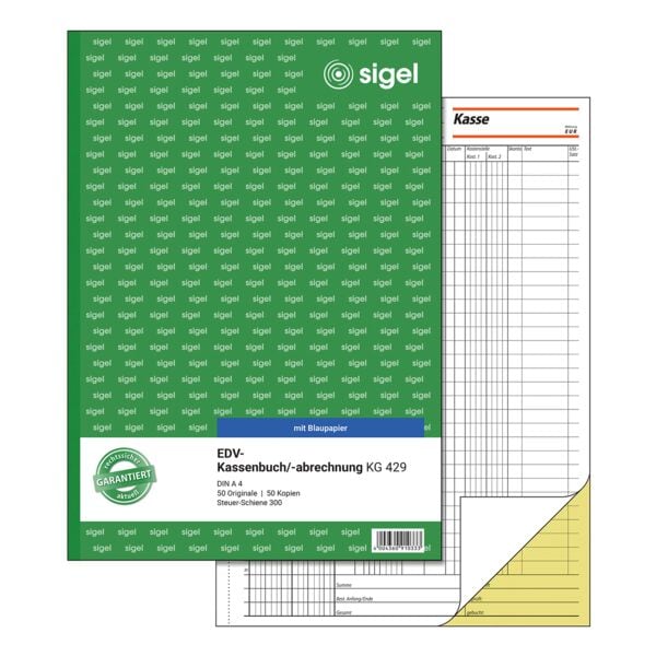 Sigel Formularbuch »Kassenbuch (Steuerschiene 300)« KG429 gelb, 21x29.7 cm Image