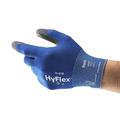 Ansell HyFlex 11-618 Thin Work Gloves, Stretch Fit Nylon Liner with Abrasion Resistant PU Coating, Industrial Safety Gloves for Precision Handling, DIY and Mechanics, Blue, Size L (12 Pairs)