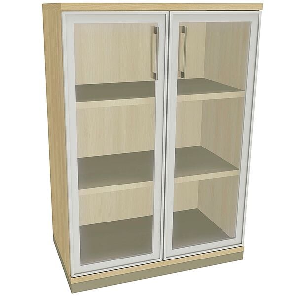 fm Büromöbel Aktenschrank »Oldenburg« 3 OH klare Acrylglastüren königsahorn, 80x113.3x44.2 cm