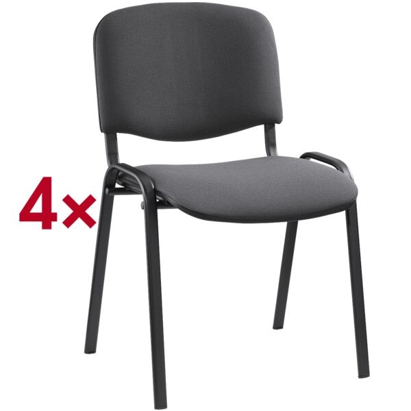Nowy Styl 4er-Set Stapelstühle »ISO 4L« schwarzes Gestell grau, 47.5x45 cm