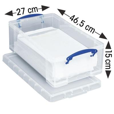 Ablagebox 12 Liter transparent, Really Useful Box, 46.5x15.5x27 cm