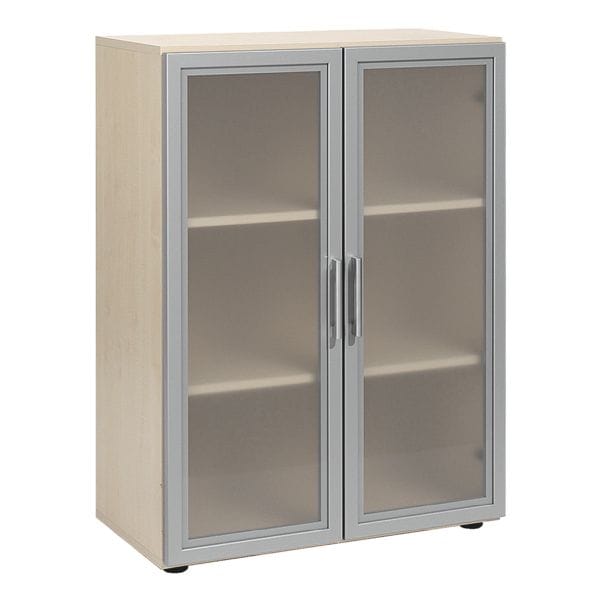 Geramöbel Aktenschrank »Lissabon« 3 OH 80 cm Glastüren braun, 80x110.4x42 cm