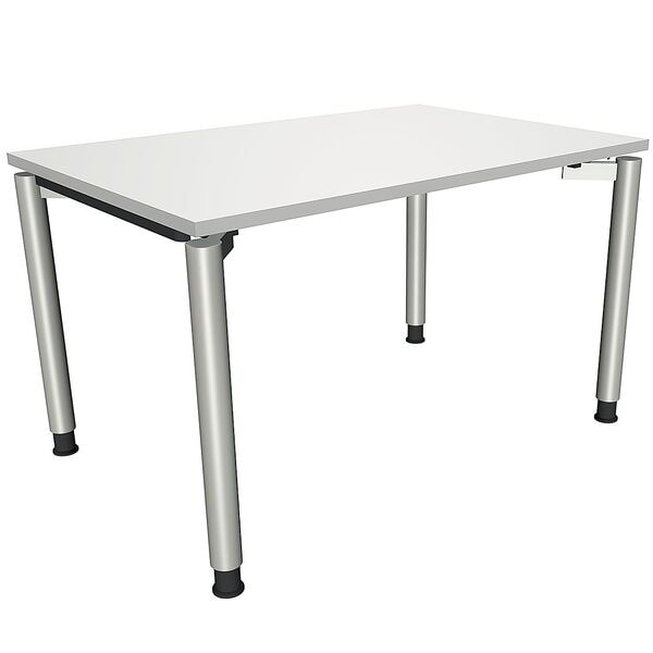 fm Büromöbel Manuell höhenverstellbarer Schreibtisch »Sidney« 120 cm 4-Fuß Rundrohr grau, 120x82x80 cm