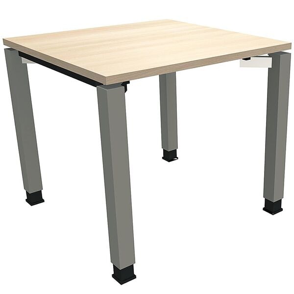 fm Büromöbel Manuell höhenverstellbarer Schreibtisch »Sidney« 80 cm 4-Fuß Quadratrohr braun, 80x82x80 cm