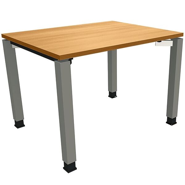 fm Büromöbel Manuell höhenverstellbarer Schreibtisch »Sidney« 100 cm 4-Fuß Quadratrohr braun, 100x82x80 cm Image