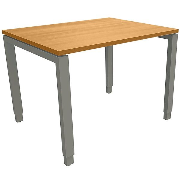 fm Büromöbel Manuell höhenverstellbarer Schreibtisch »Sidney« 100 cm 4-Fuß Rechteckrohr braun, 100x85x80 cm