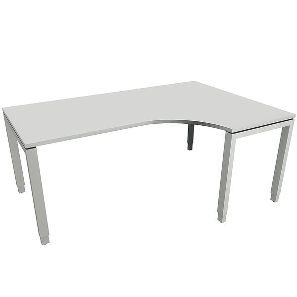 fm Büromöbel Winkelschreibtisch rechts »Oldenburg« 180 cm breit 65-85 cm hoch Rechteckrohr grau, 180x85x80 cm Image