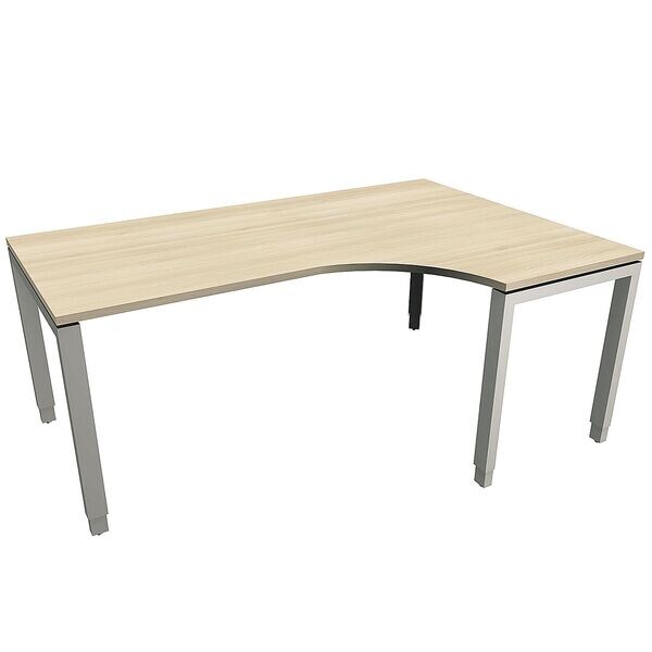 fm Büromöbel Winkelschreibtisch rechts »Oldenburg« 180 cm breit 65-85 cm hoch Rechteckrohr braun, 180x85x80 cm