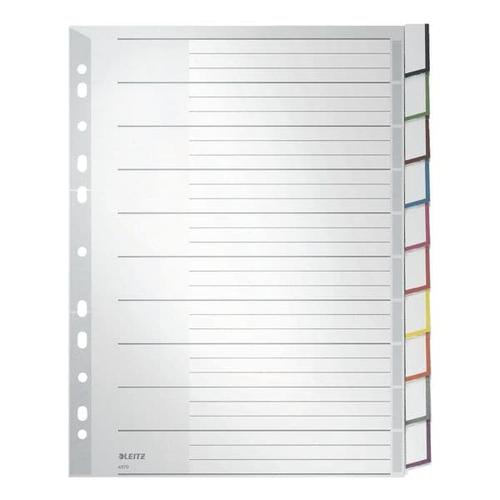 Kunststoffregister »4370« 10-teilig A4 Maxi grau, Leitz, 23.8×29.7 cm